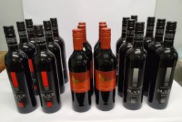 Six McGuigan Black Label Red wine 6 x 750ml, six Wolf Blast Red Label Shiraz Cabernet 2023 red wine