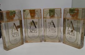Four Brunswick Ace gins 4 x 700ml (bottles and labels distressed).