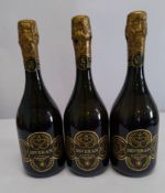Three Severan Blanc De Blanc black label sparkling white wine 3 x 750ml.