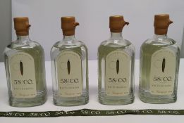 Four 58 and Co. personalized bottles of gin, R & Ts Deviation, Happy Birthday you old ####### gin to
