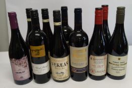 Ten assorted red wines to include Nekeas 2023 Tempranillo & Garnacha 3 x 750ml, Vin Rouge Du Liban B