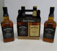 Three Jack Daniels Tennessee whisky 3 x 1L and Jack Daniels Tennessee Honey 1L.