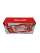 As new Nintendo Switch Lite in Coral (M/N: HDH-S-PAZAA JPN EAN: 4902370545302).