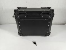 An as new Motorcycle Aluminium Side Case, Left Side, 30L, Black (A561347).