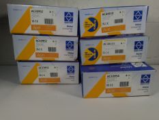 Six as new assorted Lewden consumer units 100A main switch 8 9 14 outgoing ways.