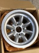 Two as new Minilite wheels (8Jx13), possibly for a MK2 Ford Escort or Original Mini Cooper.