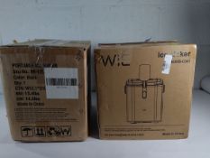 A WIE ice maker W126UKB-C2a and another ice maker.
