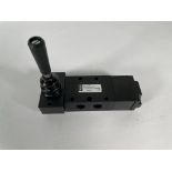A Parker B53004LY lever operated self centering valve.