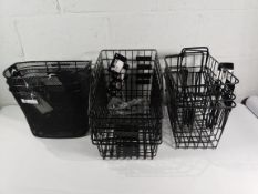 Ten assorted as new Adie wire bicycle baskets.