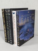Five DK hardcover books to include The Science of the Earth, The Natural History Book, The Science o