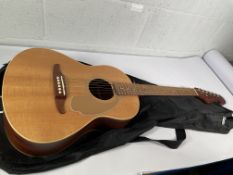 A pre-owned Fender Sonoran Mini acoustic guitar, natural.