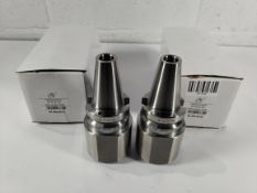 Two Weldon BT 40-32-100 milling cutter holders, dual contact AD/B, box opened (DC.406.04.32).