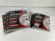 Seven as new Trend Aluminium/Plastic Circular Sawblades: 64T x 3 and 48T x 4.