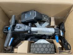 A pre-owned MGI Zip Navigator electric golf trolley (sold as seen).