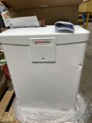 A Heatrae Sadia 25ltr R Plus Electric Vented Water Heater 3kW 94040010 (item has some damage).