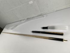 An as new Pegasus 3/4 jointed ash snooker cue.