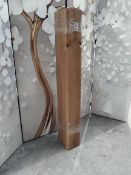 Two rustic oak mantles (110cm x 14cm x 9cm).