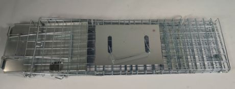 Ten as new humane rabbit, squirrel, rat rodent traps. Approx 61x18x21cm.