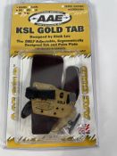 An as new AAE Arizona KSL Gold Tab, cordovan, brass, RH, small.