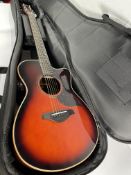 An as new Yamaha AC3R rosewood electro acoustic guitar, Tobacco Brown Sunburst with case (SN: ILM130