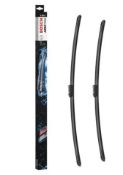 Fifteen sets of as new Bosch Aerotwin flat wiper blades A353S (stock image).