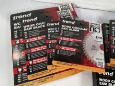 Twelve as new Trend Wood Circular Sawblades in various sizes and abrasion.