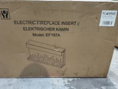 A boxed as new Flamme EF197A Electric Fireplace Insert (wall mount).