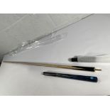An as new Pegasus 3/4 jointed ash snooker cue.