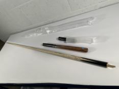 An as new Pegasus 3/4 jointed ash snooker cue.