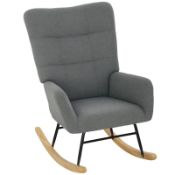 A boxed as new HOMCOM Teddy Fleece Rocking Chair, grey 83B-229V70GY (stock image).