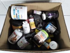 A quantity of assorted multi-vitamins and supplements to include protein, advanced multi-vitamins, B