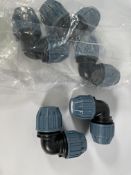 Twenty packs of five as new MDPE Granit Jason plastic elbows, 32 x 32mm.