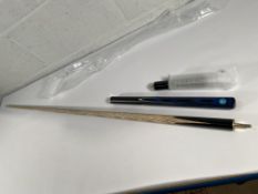 An as new Pegasus 3/4 jointed ash snooker cue.