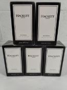 Five as new Hackett London bespoke eau de parfums sprays 50ml.