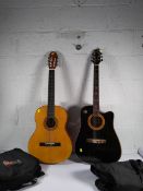 Two pre-owned guitars to include Alonso G01NB acoustic guitar and Phuc-Chau electric acoustic.