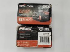 Two as new Evolution 18v LI-ION Batteries, 5AH (R18BAT-Li5/0849713042446) (boxes worn).