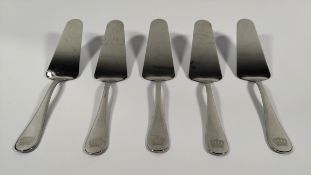 Five Mepra 18/10 Italy cake servers.