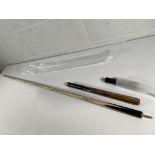 An as new Pegasus 3/4 jointed ash snooker cue.