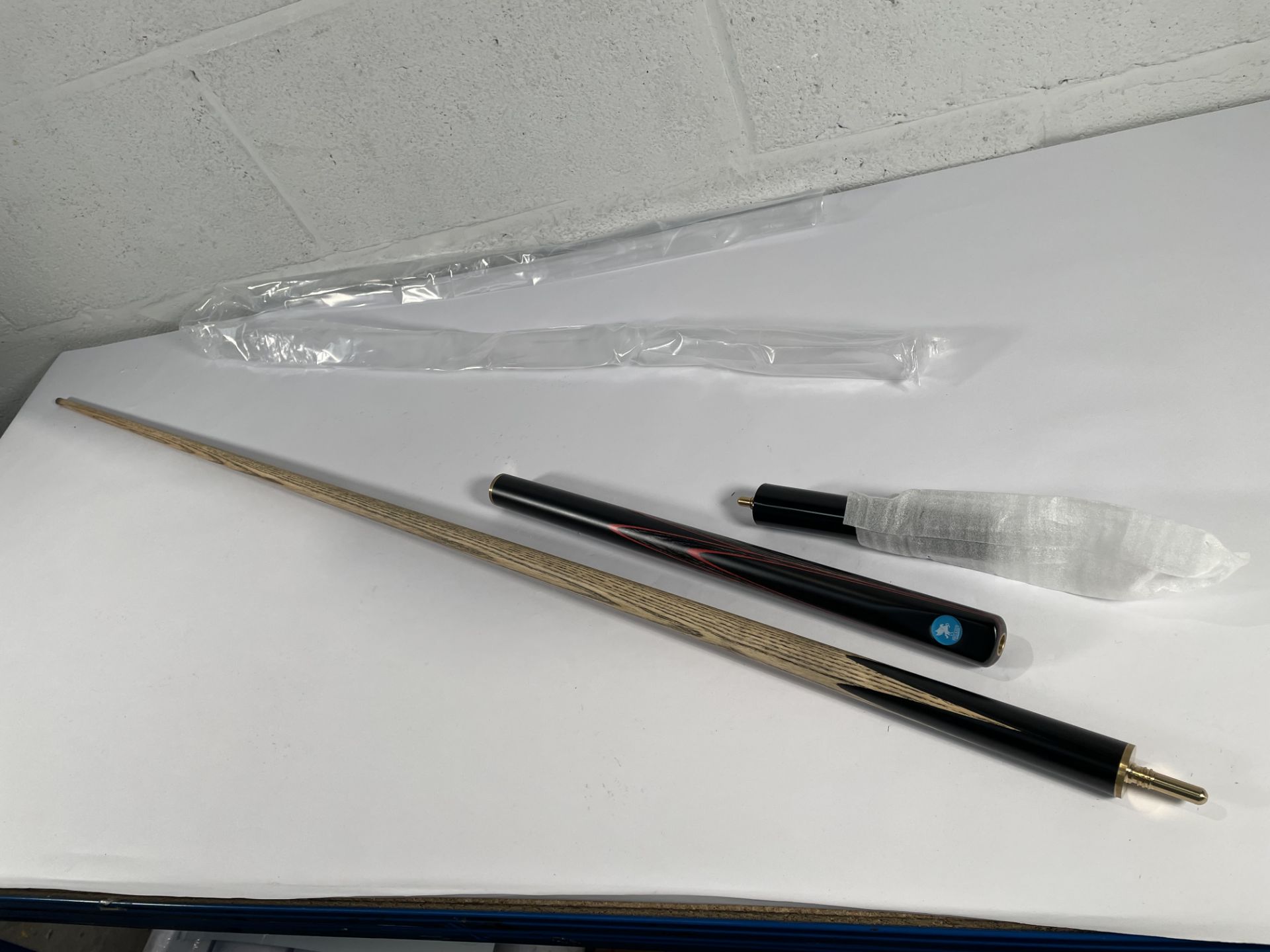 An as new Pegasus 3/4 jointed ash snooker cue.