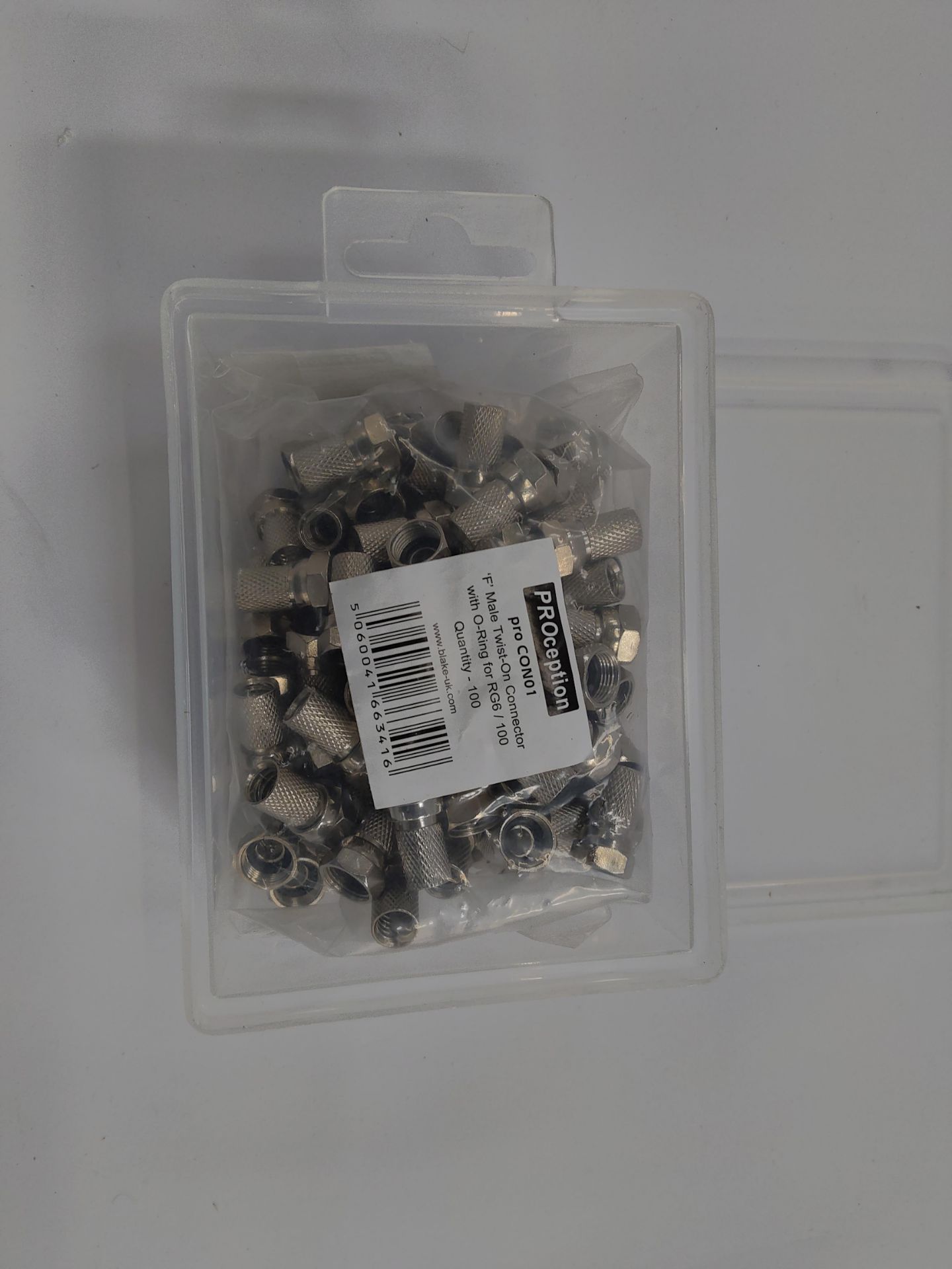 Approximately one thousand as new ProCeption F type twist on connector with 'O' ring, for type RG6/W