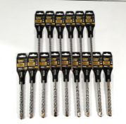 Fifteen as new Dewalt Extreme SDS tough core drill pieces - 9 x 12mm 150 x 200mm and 6 x 10mm 150 x