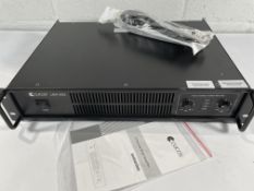 A pre-owned Cucos LBA 602 2 Channels Mixer Amplifier (UK power adaptor required).