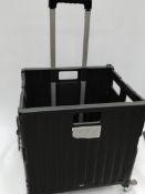 Pre-owned Folding Shopping Cart, Plastic, Black.