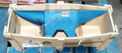 A heavy duty industrial blacksmith blue anvil - round and flat horns / square and round ho