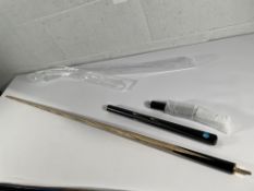 An as new Pegasus 3/4 jointed ash snooker cue.