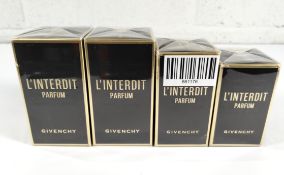 Four as new Givenchy L'Interdit eau de parfums - 2 x 100ml, 1 x 50ml and 1 x 35ml.