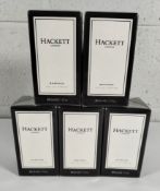 Five as new Hackett London bespoke eau de parfums sprays 50ml.