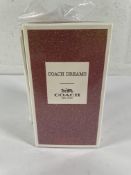 Two boxed as new Coach Dreams eau de parfum, 90ml.