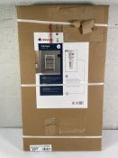 A boxed as new Atlantic Sensis White 200W Electric Towel Rail.