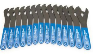 Three as new Park Tool cone wrench set, sizes 13mm - 28mm (SCW-20).